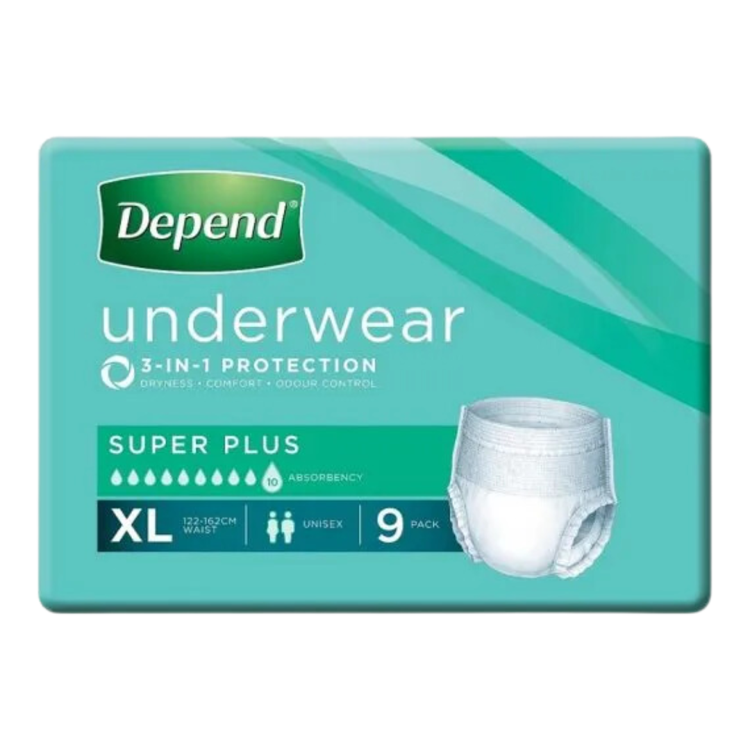 Depend Unisex Underwear Super Plus Extra Large Disposable Pads Pants & Liners