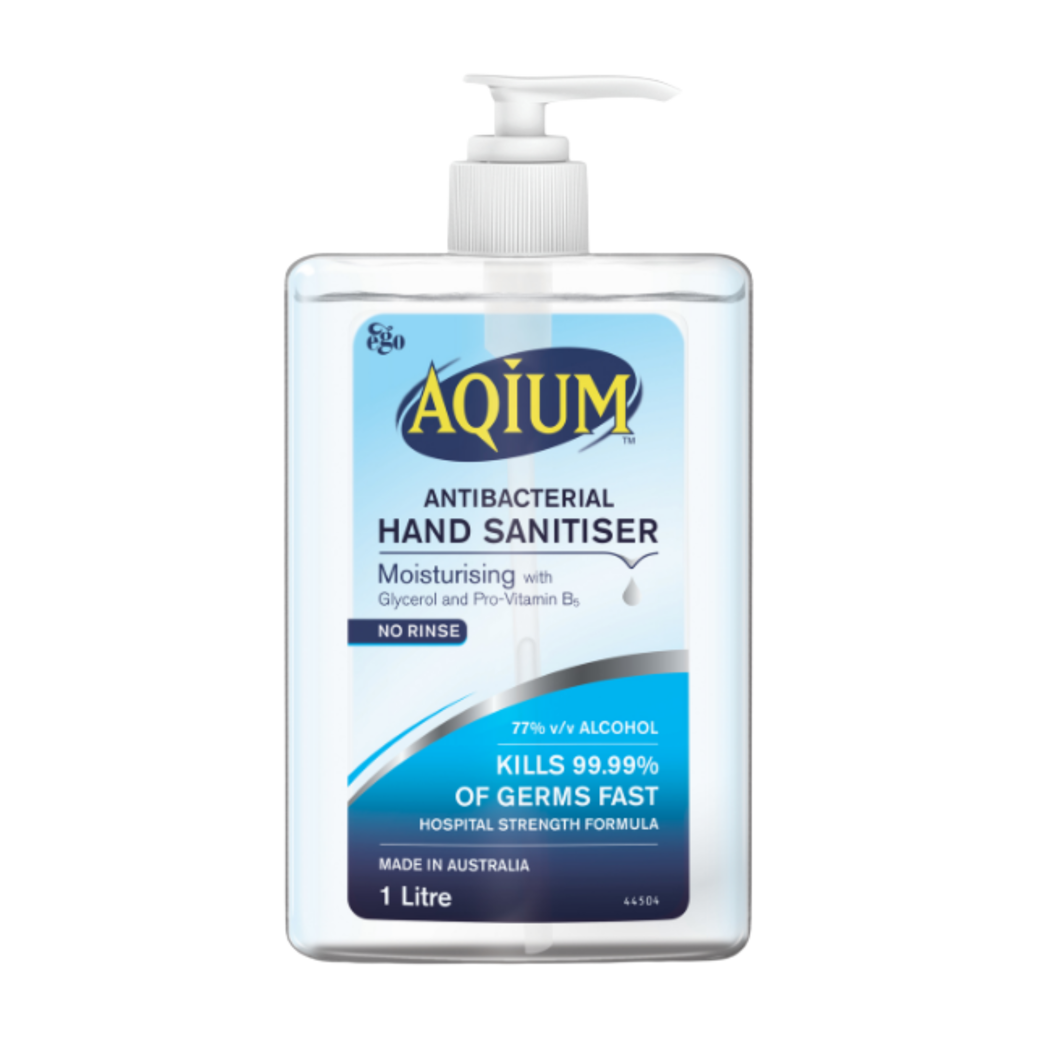 Aqium antibacterial hand sanitiser bottle on a white background