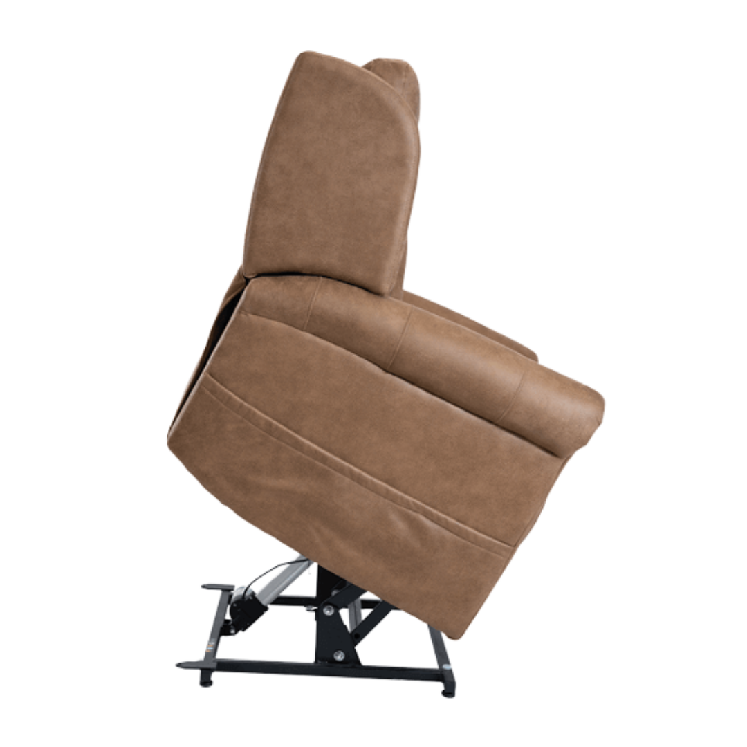 Aspire Raphael X Quattro Lift Recline Chair featuring quattro motor system, plush armrests, and ergonomic support for enhanced mobility and comfort.