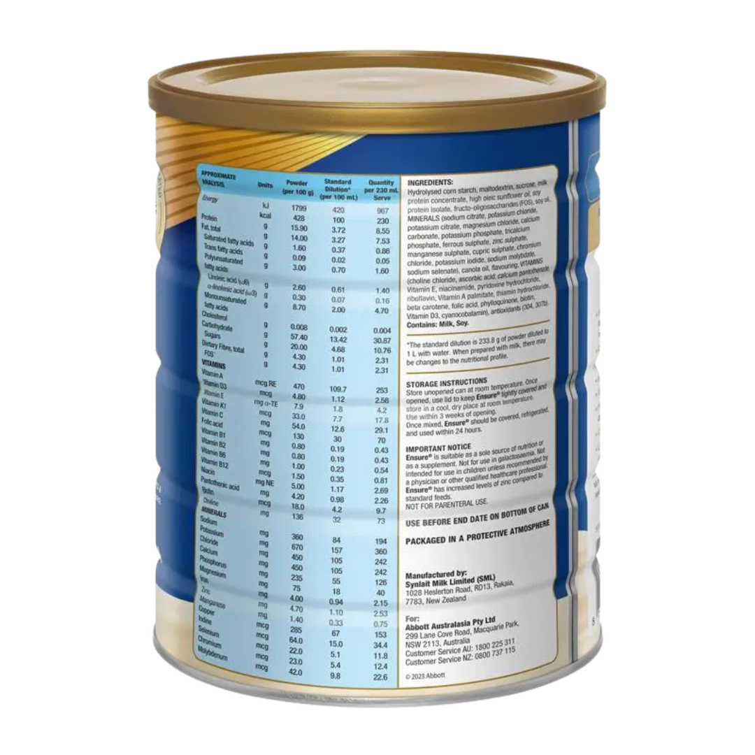 Ensure Powder 850g tin – complete adult nutrition formula for strength, immunity, and recovery