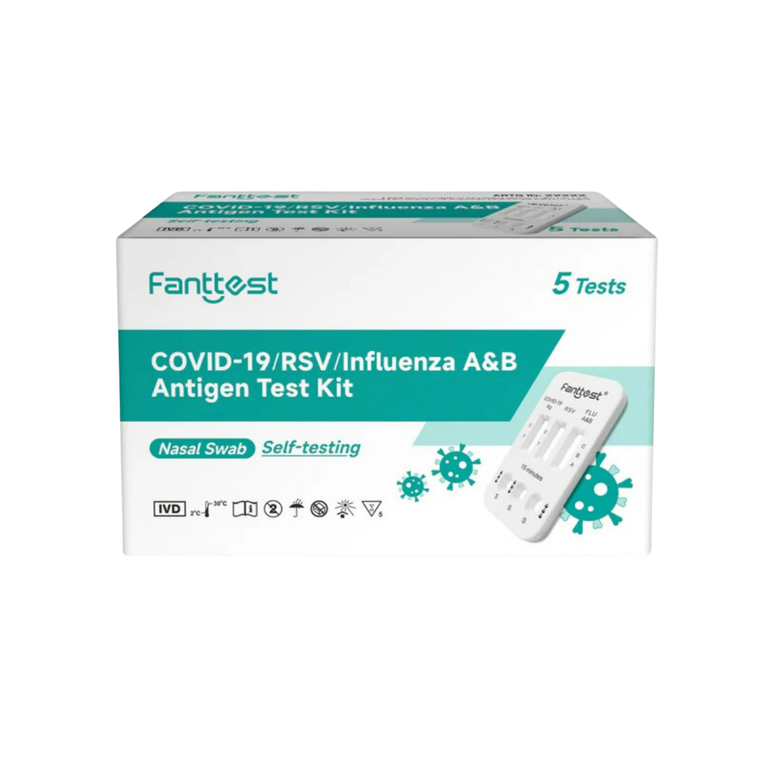 Fanttest 4-in-1 Rapid Antigen Test Kits (Nasal) COVID-19 / RSV / Influenza / A&B
