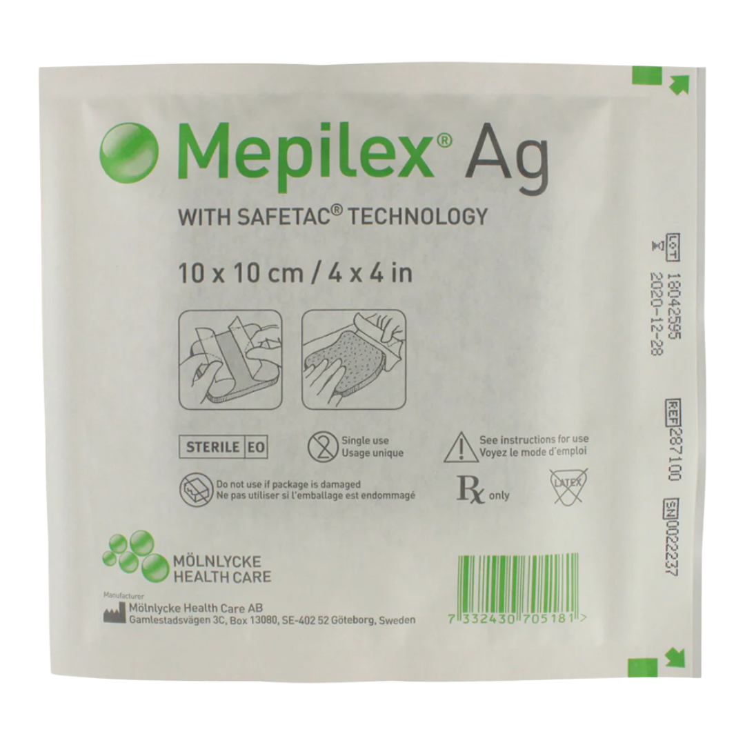 Molnlycke Mepilex Ag Silver Foam Dressing 10 x 10cm