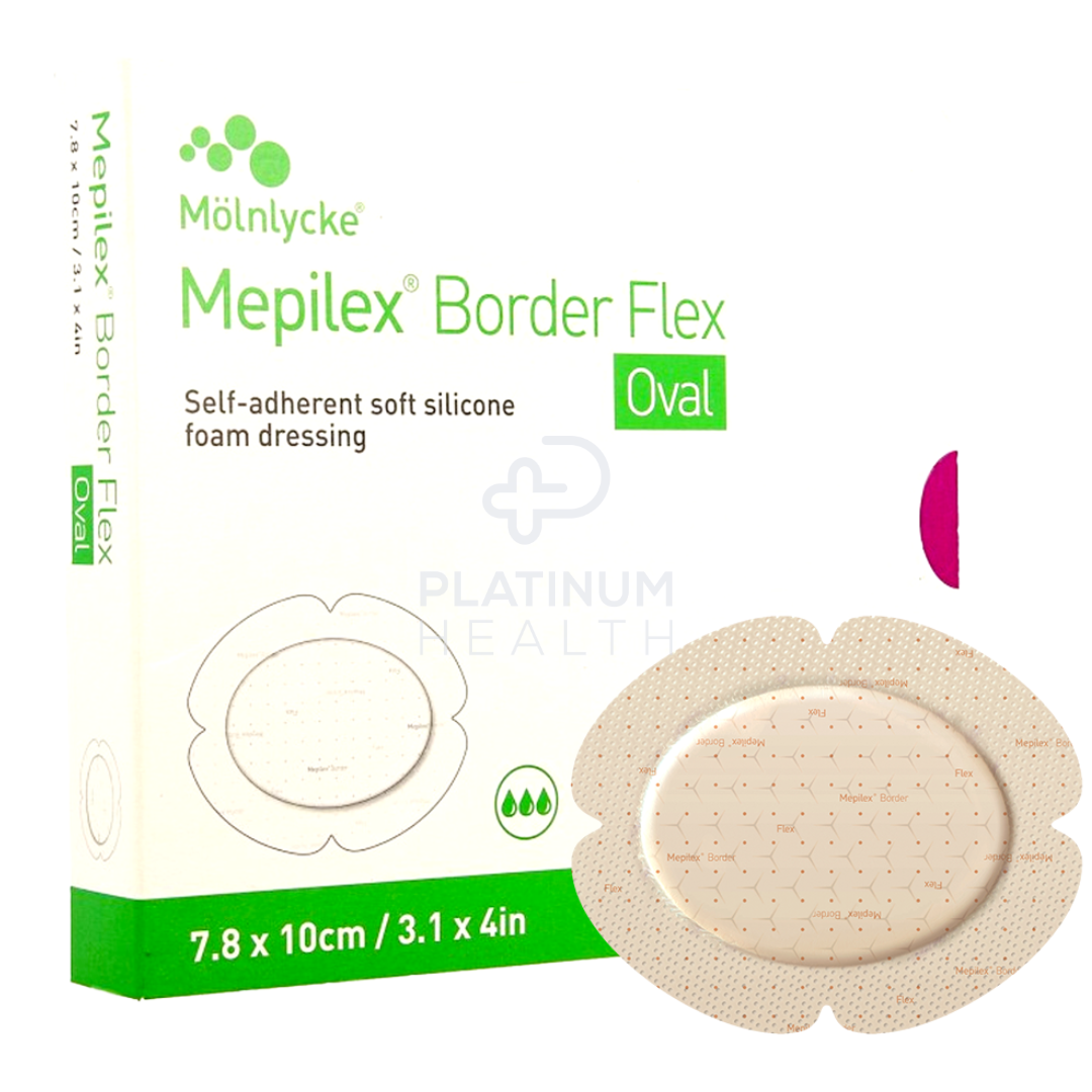 Molnlycke Mepilex Border Flex Dressing 7.8 x 10cm, Oval