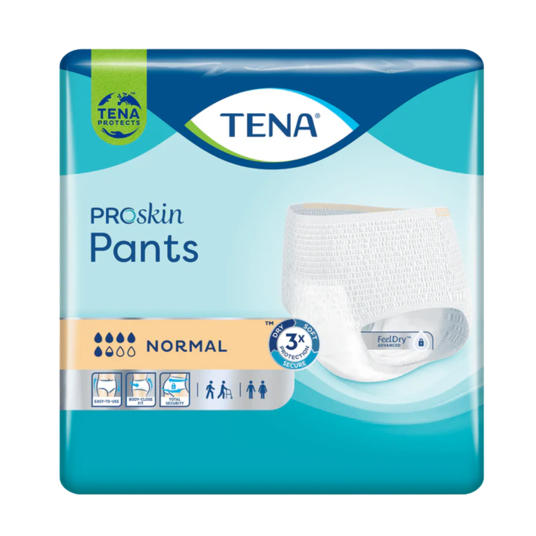 TENA Pants ProSkin Normal Medium – discreet pull-up incontinence underwear with triple protection and breathable comfort.
