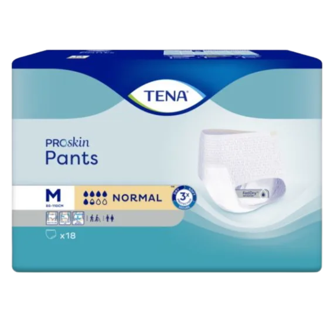 TENA Pants ProSkin Normal Medium – discreet pull-up incontinence underwear with triple protection and breathable comfort.
