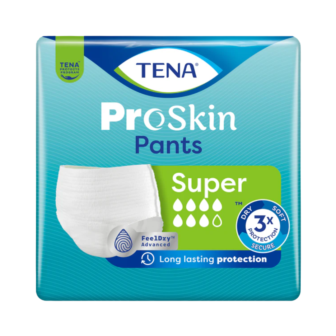 TENA Pants ProSkin Super – Extra Large incontinence underwear for heavy leakage with FeelDry Advanced and skin-friendly design.
