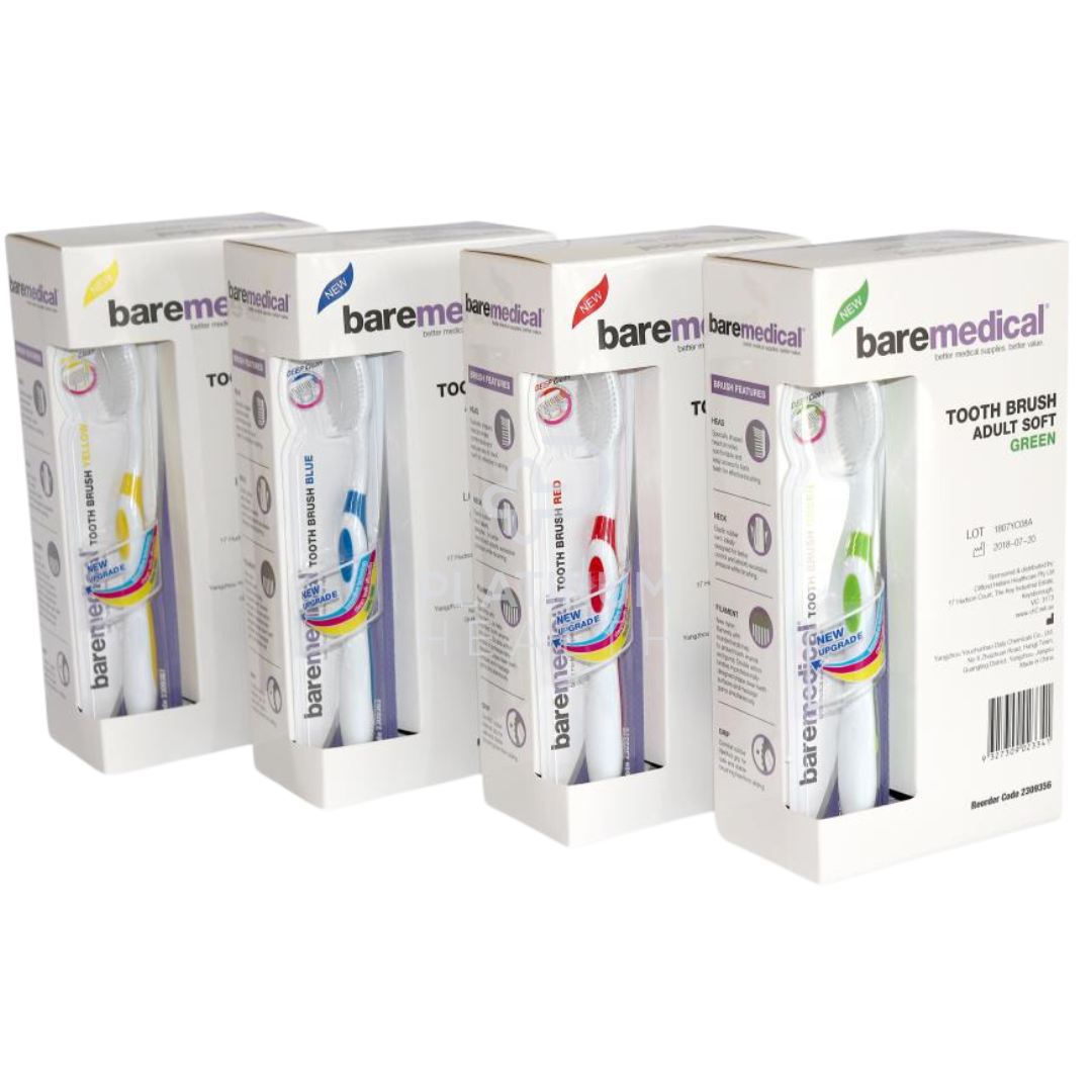 BareMedical Toothbrush Mixed Colours Individual Wrapped