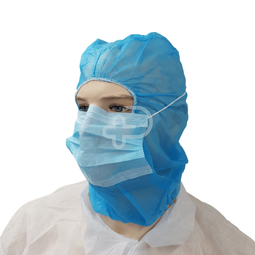 Bastion 14Gsm Non Woven Polypropylene Blue Surgical Hoods Head Protection