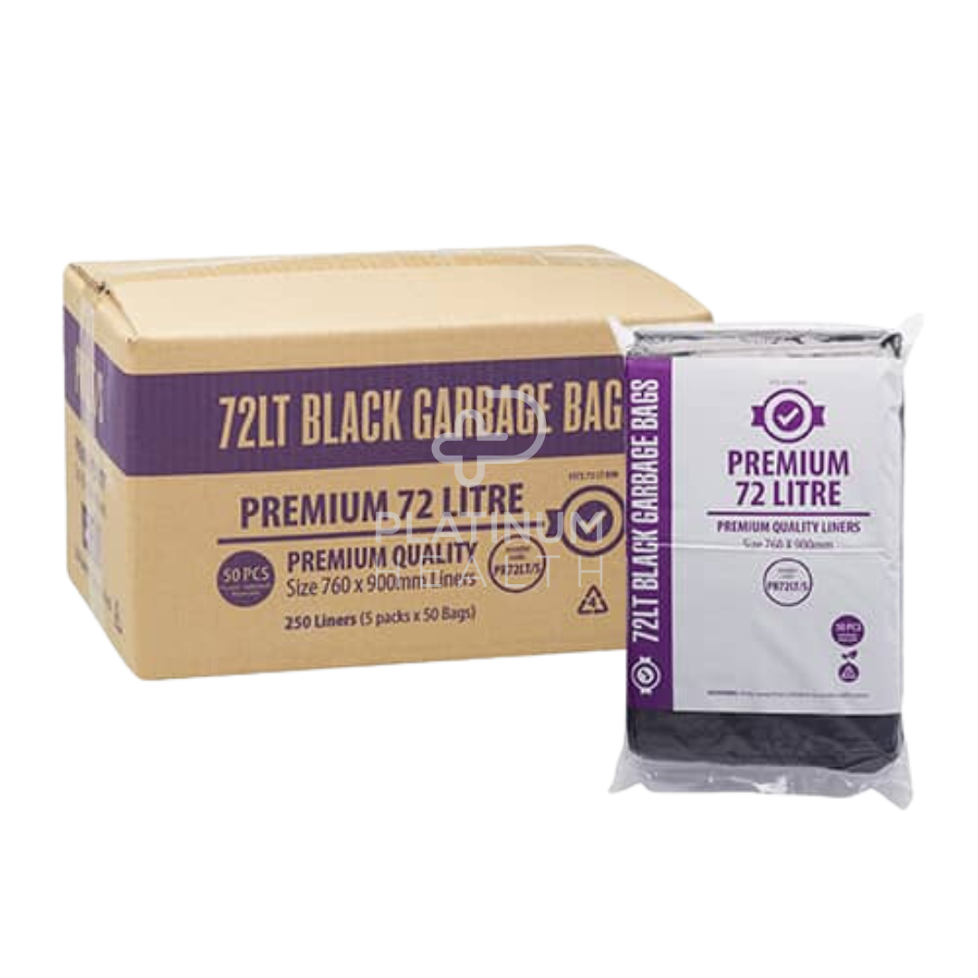Premium Bin Liner Star Seal 72Lt Black Liners