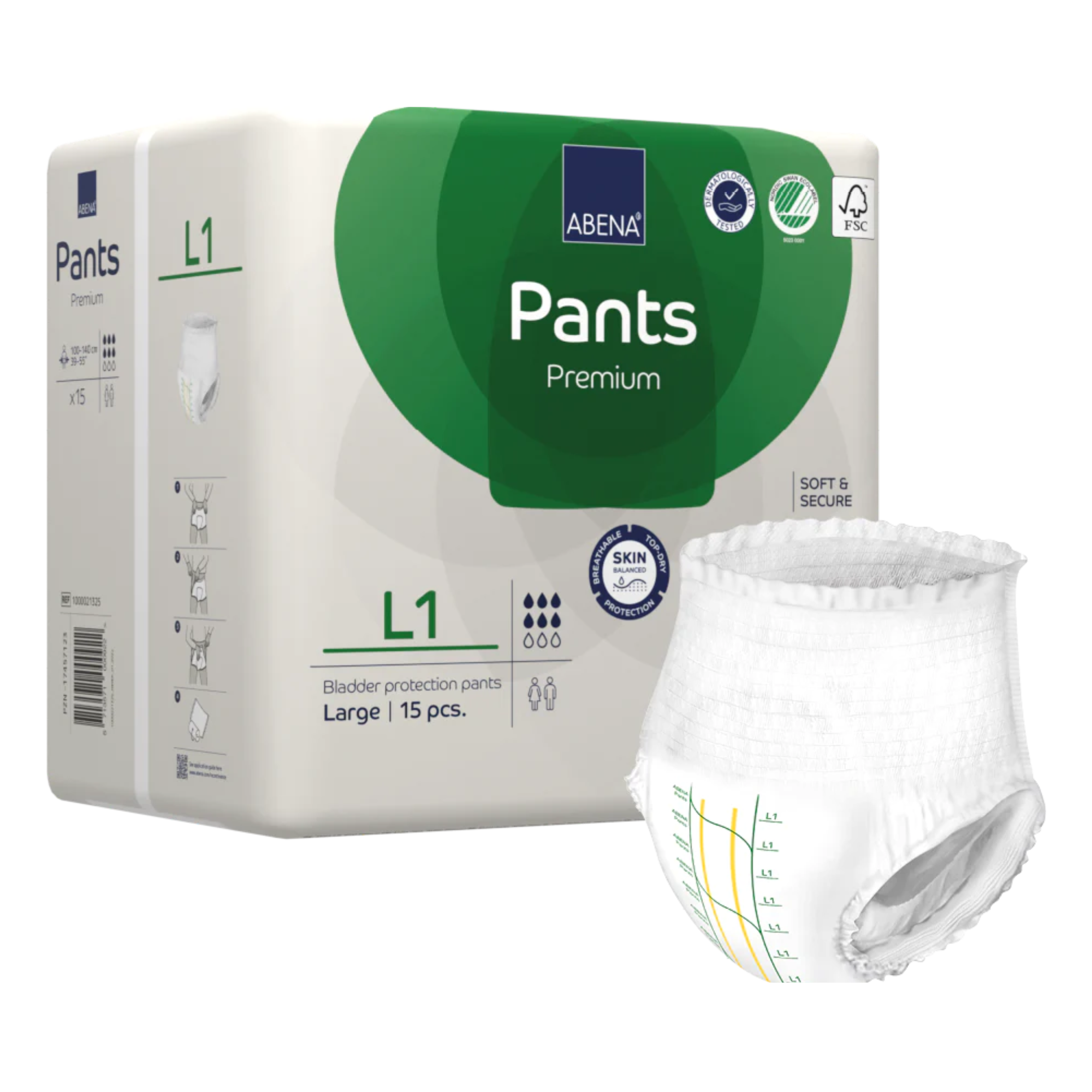 Abena Pants L1 Green 1400ml 100-140cm
