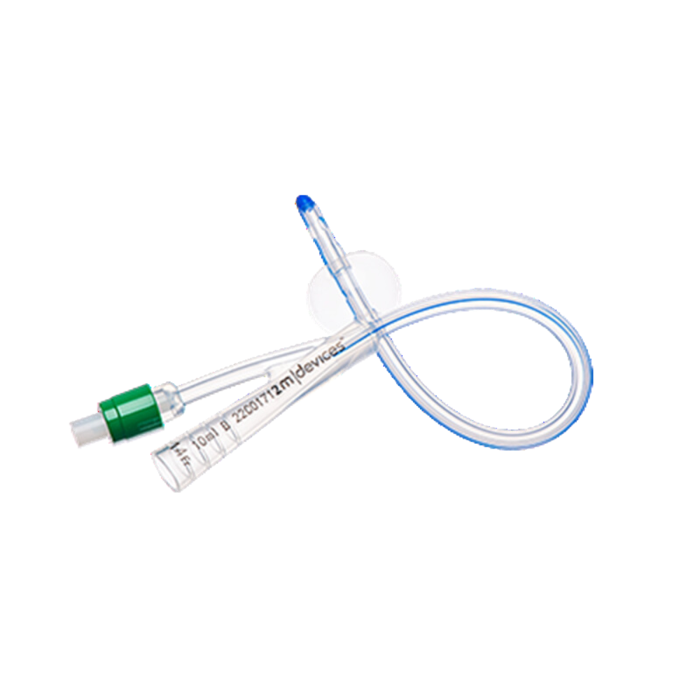 2-Way Foley Catheter Female Silicone 14Fr 5-10ml 23cm Green