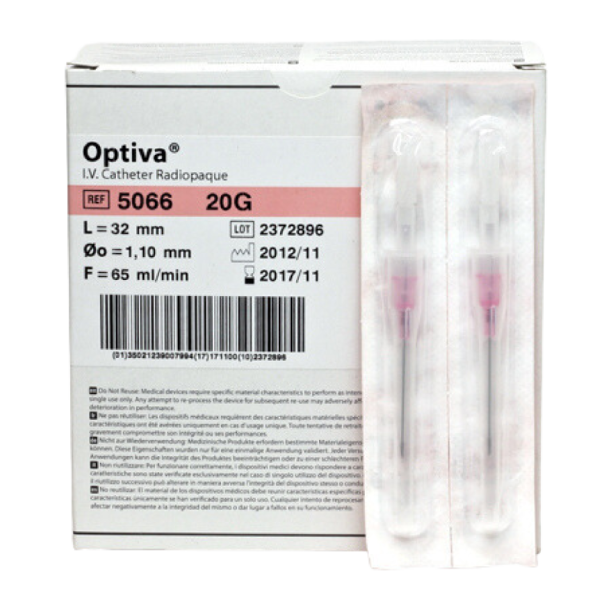 Optiva Iv Catheter Radiopaque 20G