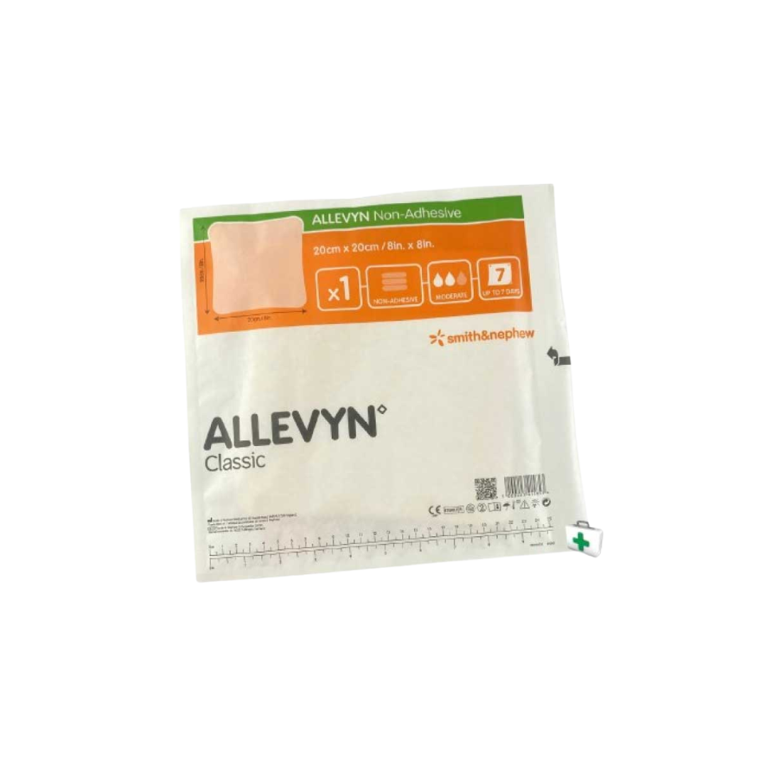 ALLEVYN Non-Adhesive Foam Dressing 20cm x 20cm – Gentle, absorbent wound dressing for fragile skin