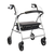 Aspire XL Seat Walker Rollator in Silver with wide padded seat and large wheels for bariatric mobility