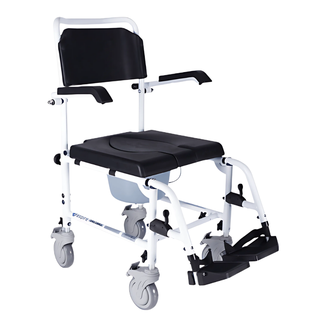 Aspire 440mm Aluminium Commode Attendant Models Lightweight & Adjustable 