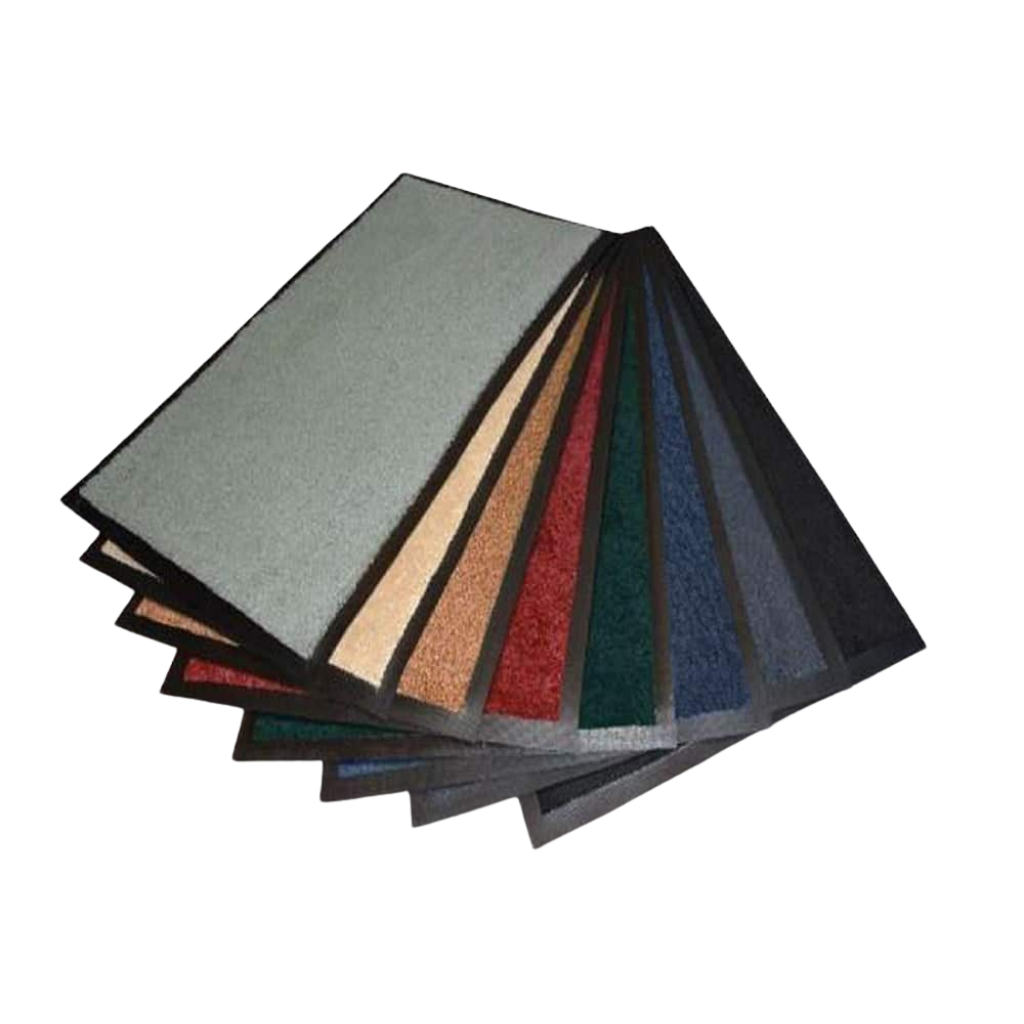 Collection of different colored samples on a white background