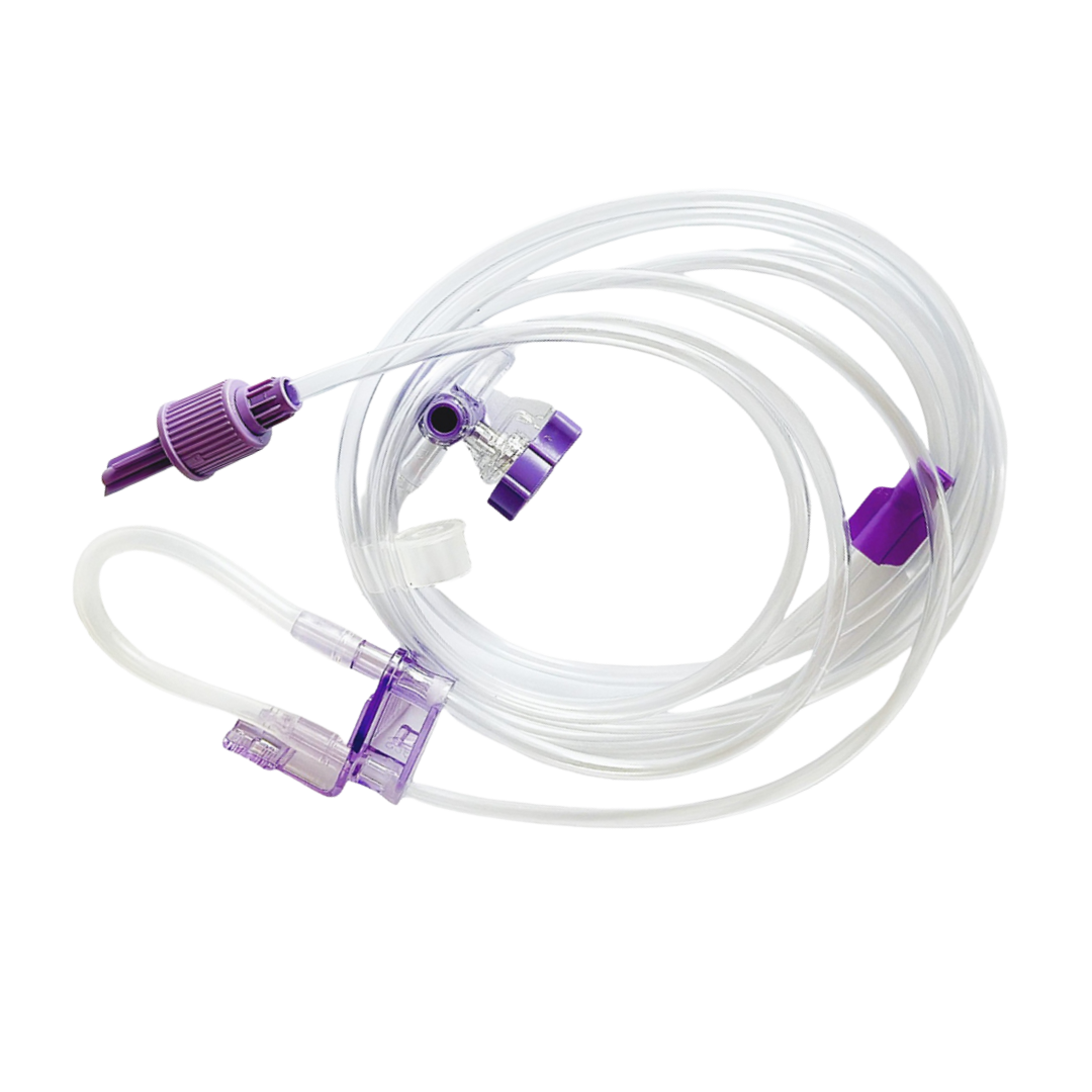Freego Enteral Feeding Enplus Spike Set with ENFit connector, compatible with Abbott FreeGo pump – single-use, medical-grade tubing.