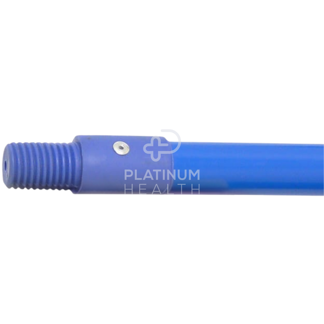 Powder-coated metal mop and broom handle in blue, designed for durability, comfort, and compatibility with standard cleaning tools. Ideal for home, commercial, and industrial use.
