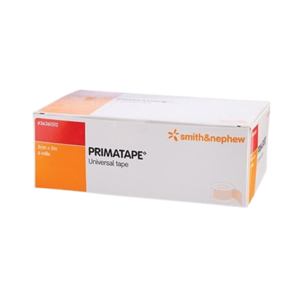 Box of Primatape Universal Tape by Smith & Nephew, with orange and white packaging.