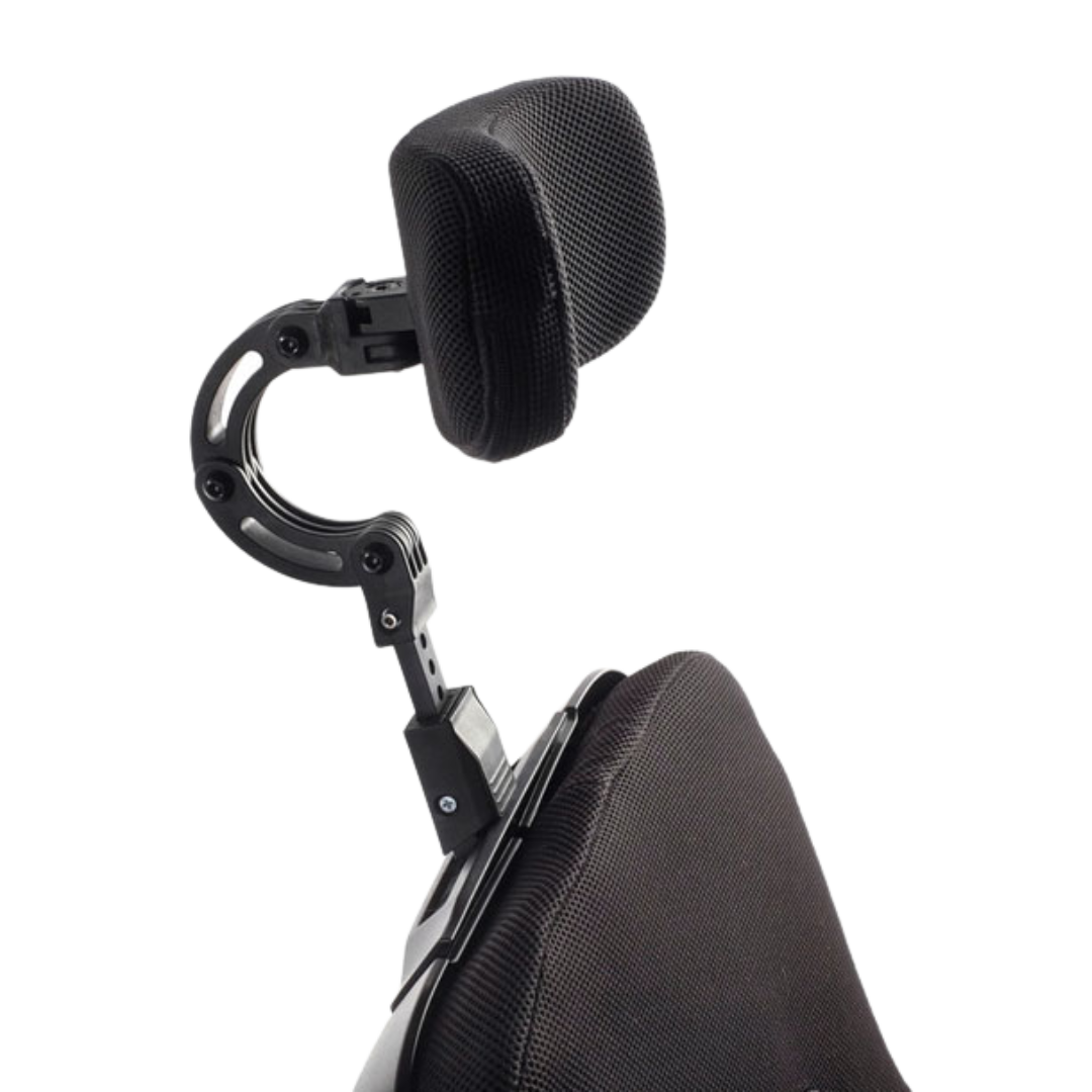 Quickie Q100 ultra-compact power wheelchair with smart base, foldable backrest, and adjustable comfort seating for indoor and outdoor mobility.