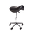Adjustable black saddle stool with gas lift – ergonomic chair for professional or clinical use.