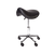 Adjustable black saddle stool with gas lift – ergonomic chair for professional or clinical use.