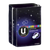 Packaging of U By Kotex Ultrathins Overnight Long sanitary pads with wings, featuring a night sky design with stars and the product branding prominently displayed.