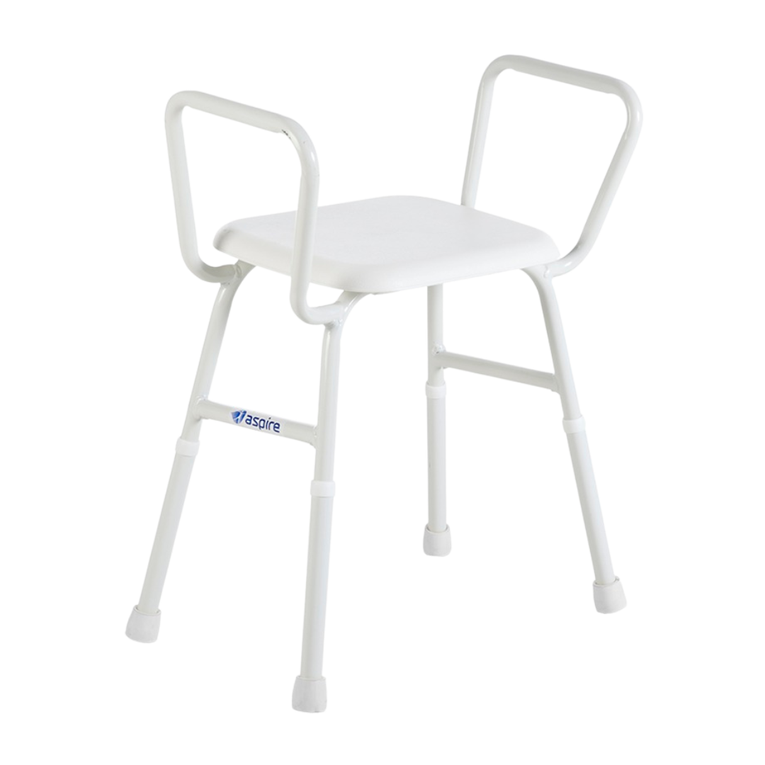 Aspire Shower Stool with Padded Seat Steel