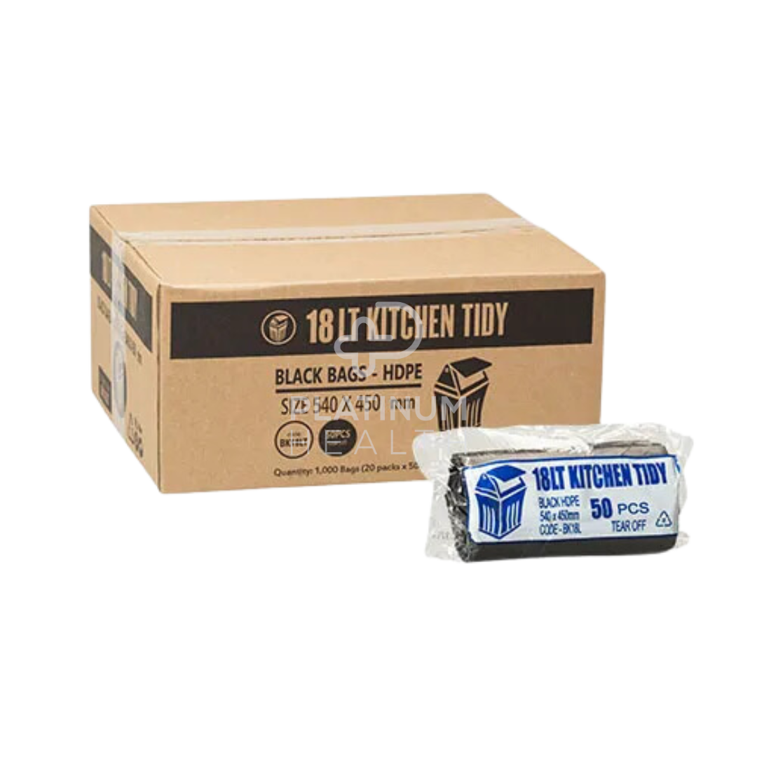 Kitchen Tidy Small 18Lt Black Bin Liners