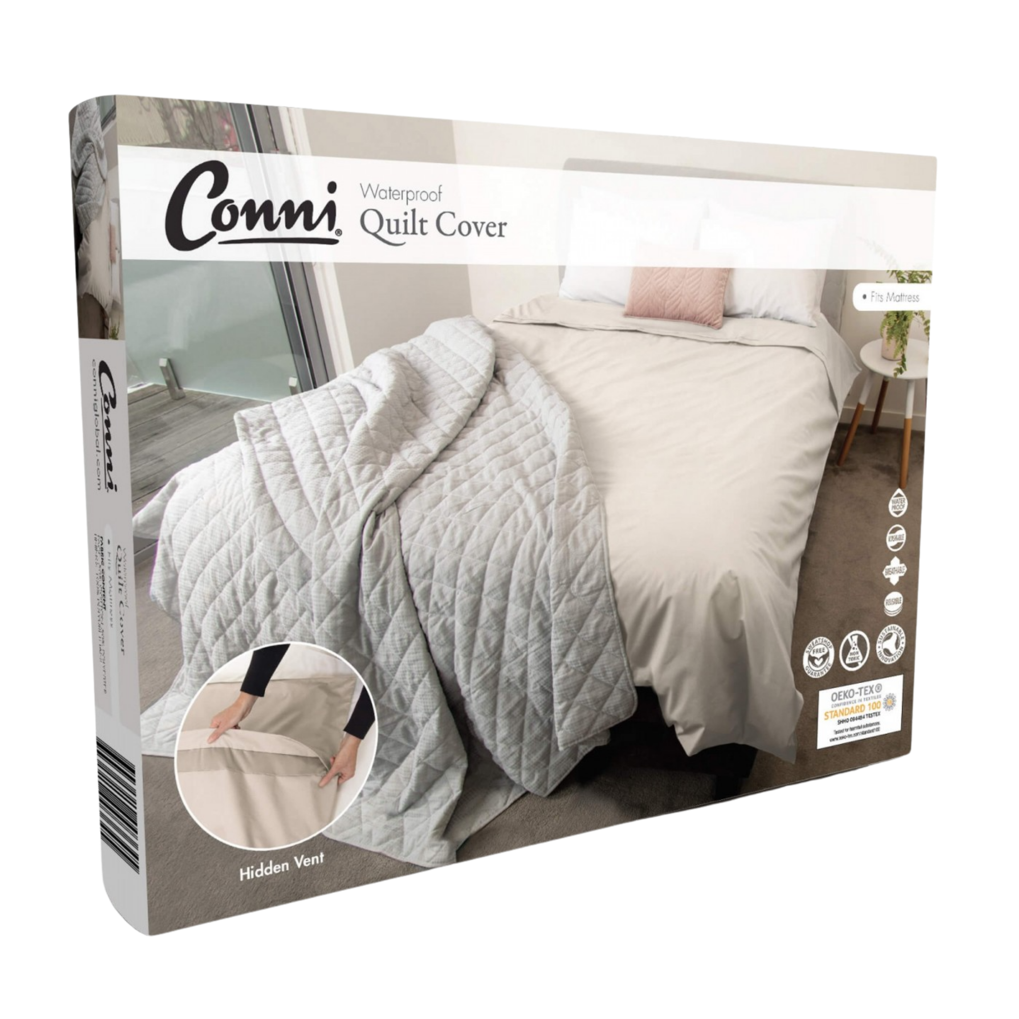 Conni Quilt Cover Double Ivory Bedding