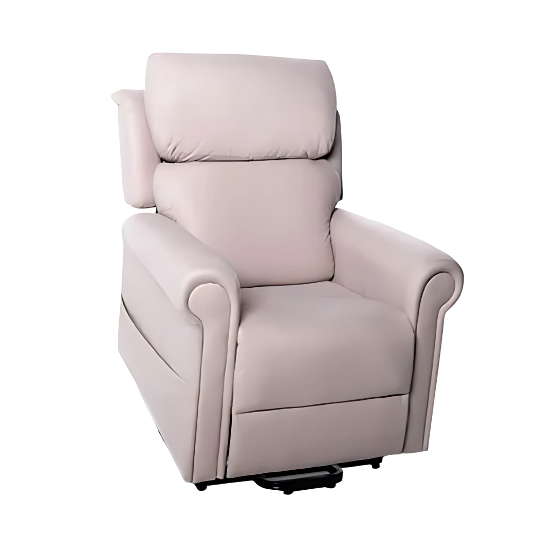 Royale Medical Chadwick Soft Touch Fabric Lift Chair in neutral fabric with dual motor recline and ergonomic cushioning.