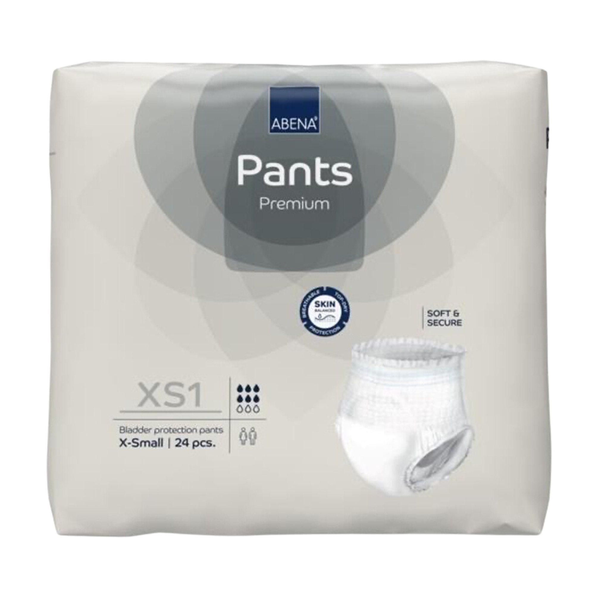 Abena Pants XS1 Grey 1400ml 45-70cm